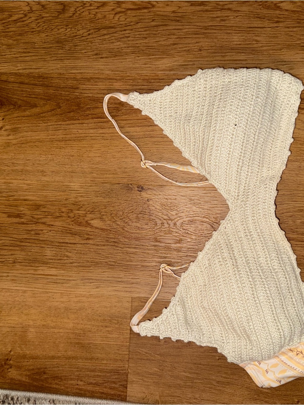 Xhilaration Cream Crochet Bandeau Bralette